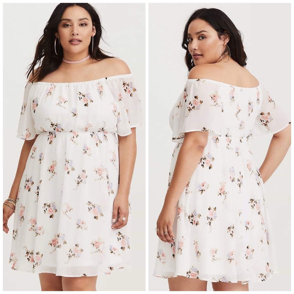 Torrid Off-Shoulder Chiffon Dress 4X NWT Last One! - Picture 2 of 7